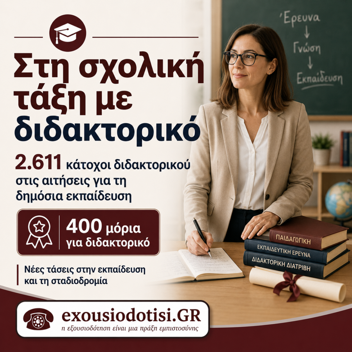 Κάτοχοι διδακτορικού που διεκδικούν θέση στη δημόσια εκπαίδευση